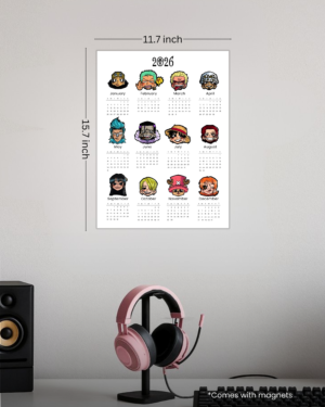 One Piece Metal Calendar 2026 | Premium Anime Wall Poster with Magnet