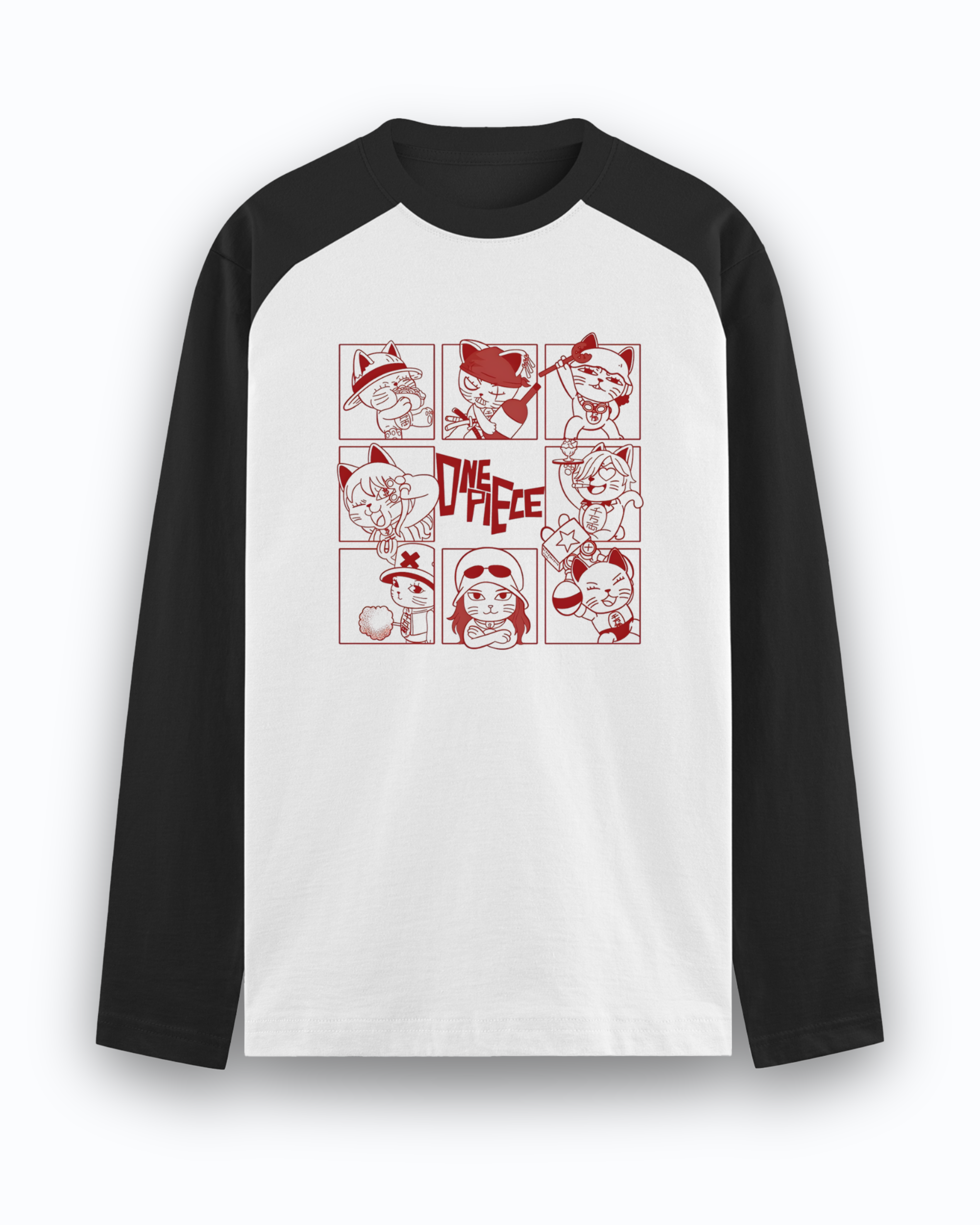 One Piece Pirate Panels Raglan Unisex Full Sleeve T-Shirt - Image 2
