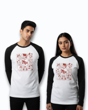 One Piece Pirate Panels Raglan Unisex Full Sleeve T-Shirt