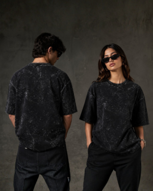 Black Acid Wash Oversized Unisex T-Shirt