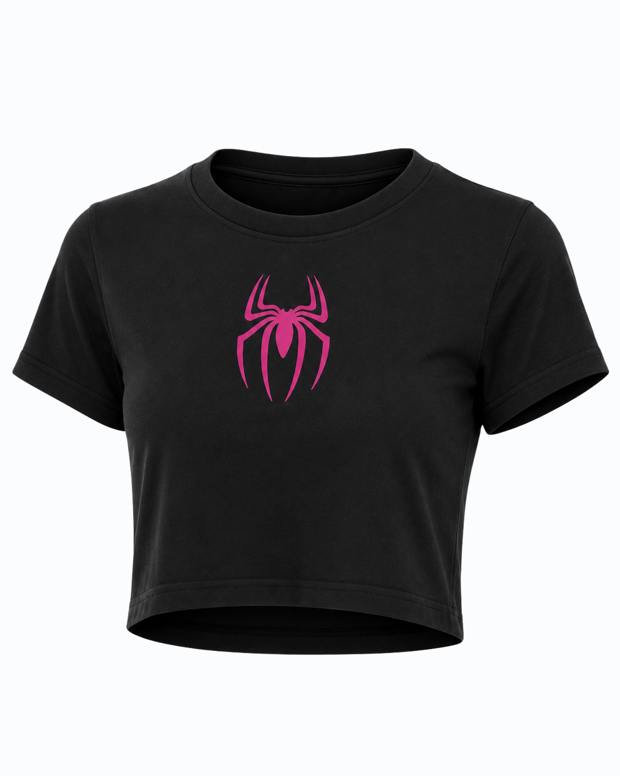 Spider Icon Crop Top for Women | Premium Cotton Graphic Crop Tee - Image 2